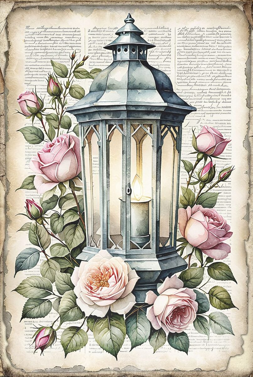 La raffinata carta decoupage Bollorè "LANTERNA"