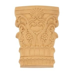Fregio Capitello con fiori in legno composto