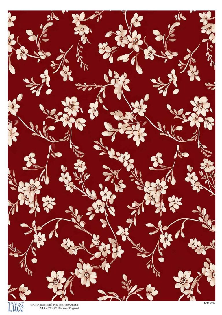 La raffinata carta decoupage Bollorè "FIORELLINI BASE BURLESQUE"