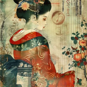 La raffinata carta decoupage Bollorè "GEISHA”