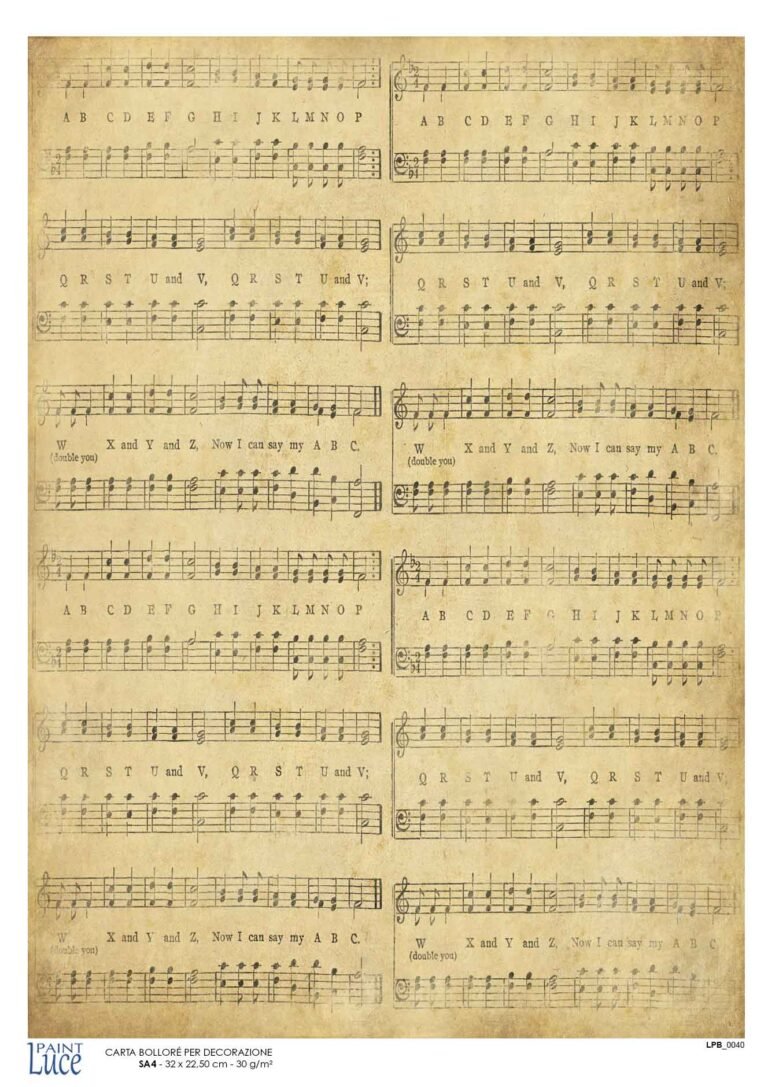 La raffinata carta decoupage Bollorè "SPARTITO VINTAGE"