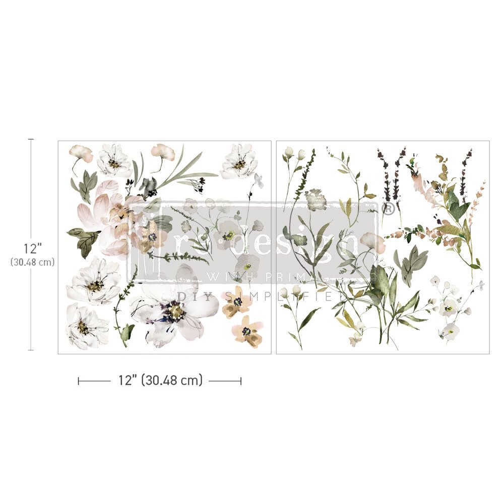 Maxi transfer "PASTELS ARTISTRY" suddivisi in due fogli