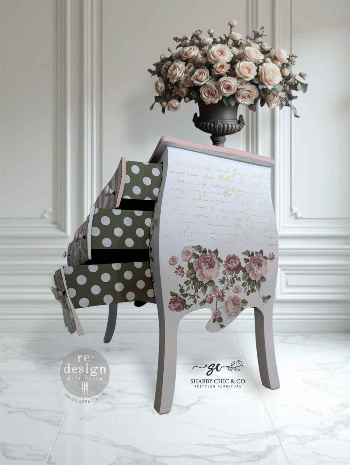 Re-Design Decor Transfers Kacha – "BLUSHING BLOOMS SYMPHONY” 4 fogli 90×70 cm - immagine 3